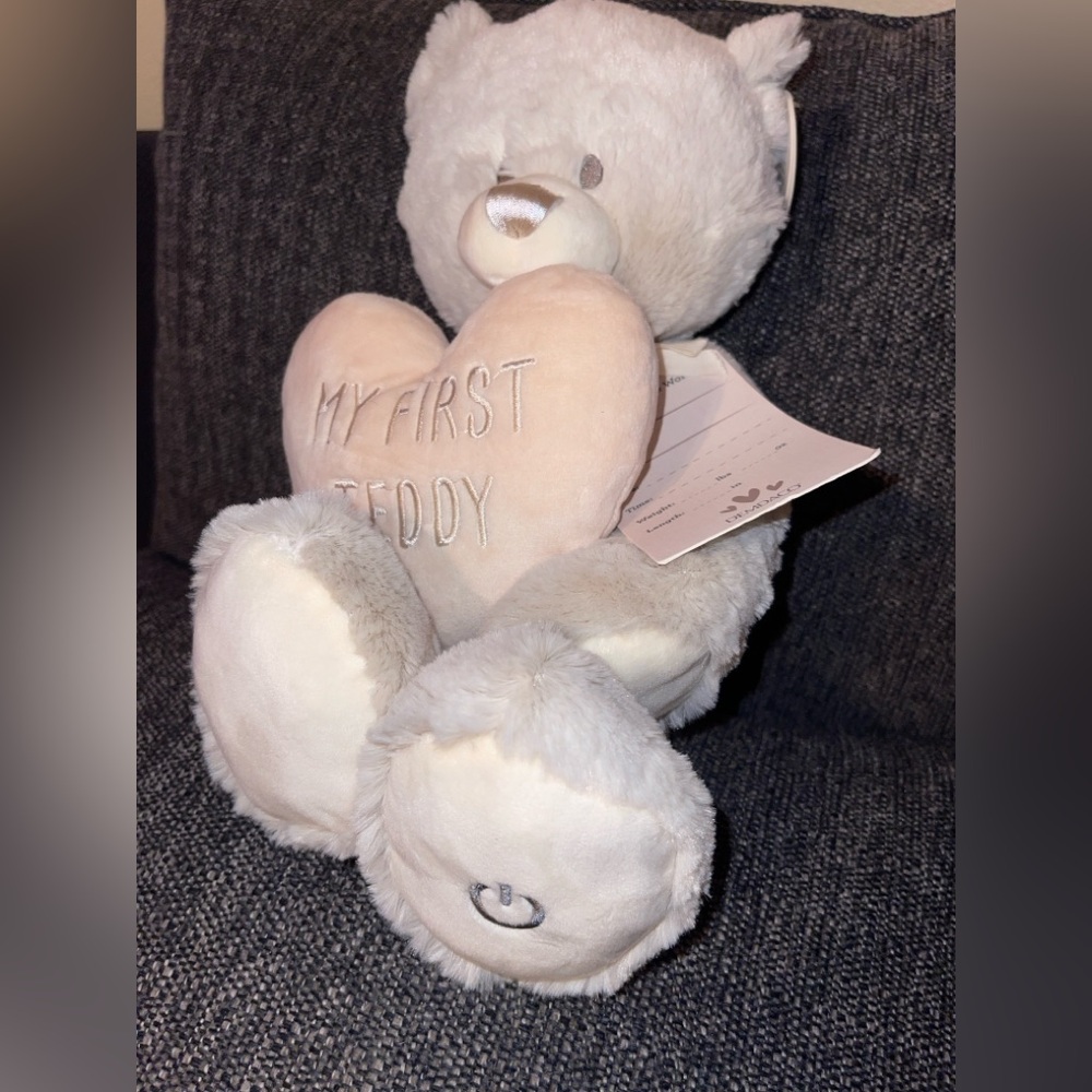 Lullaby Demdaco New Baby Plush 'My First Teddy' w/Heart Bear Plays Sound